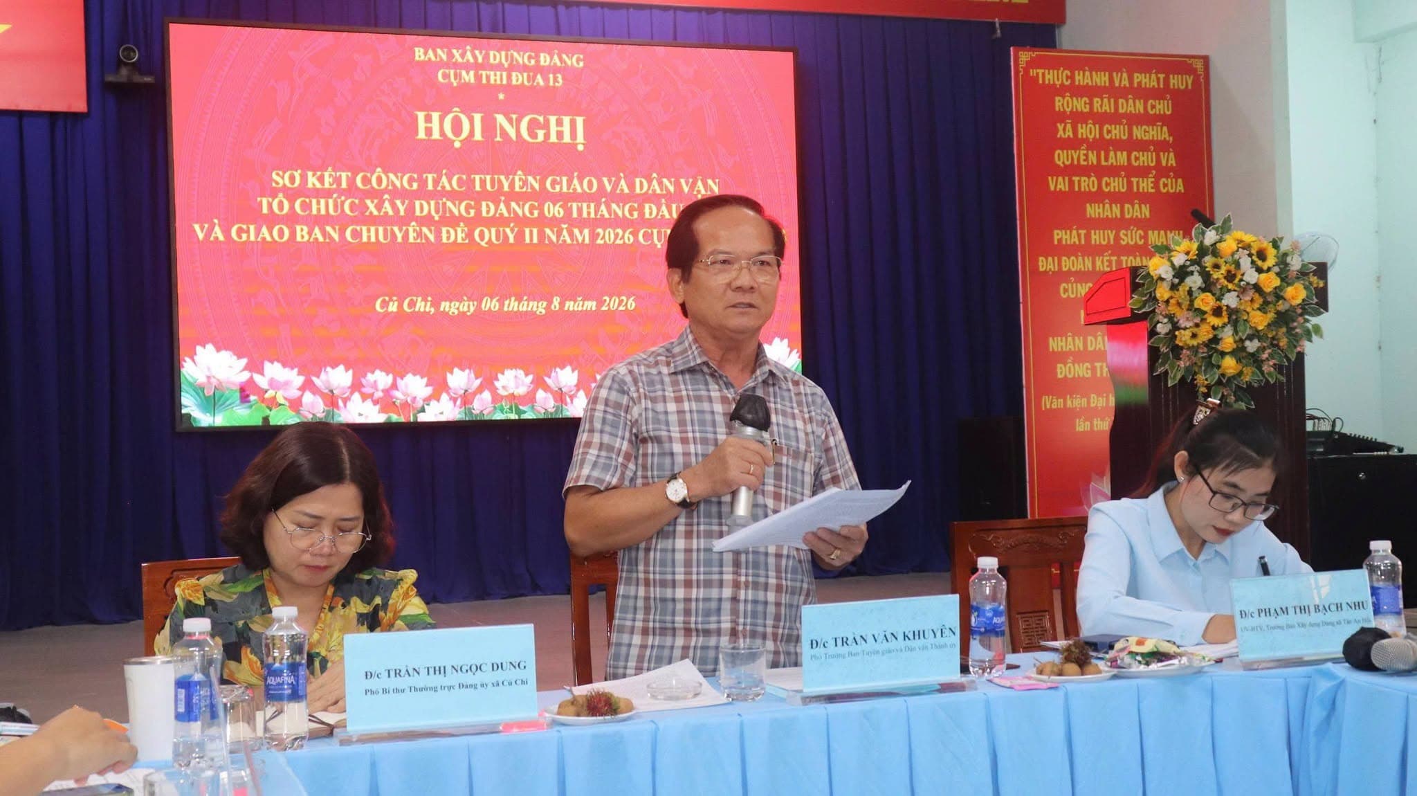 CỤM THI ĐUA 13 TỔ CHỨC HỘI NGHỊ SƠ KẾT CÔNG TÁC TUYÊN GIÁO VÀ DÂN VẬN, TỔ CHỨC XÂY DỰNG ĐẢNG 6 THÁNG ĐẦU NĂM VÀ GIAO BAN CHUYÊN ĐỀ QUÝ II NĂM 2026